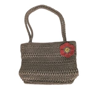 Boho Crocheted Clarks Miranda Shoulder Bag Taupe
